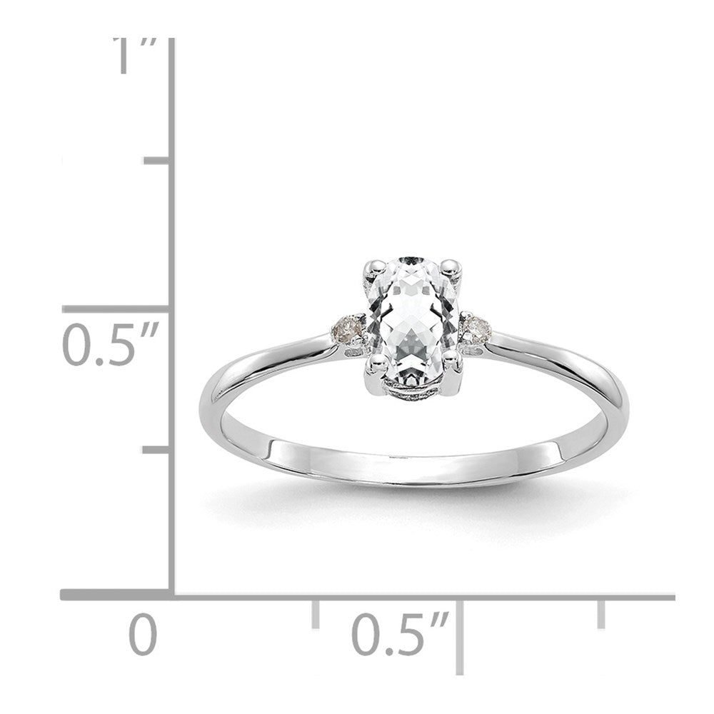 Polished Oval Genuine April/ Topaz and Diamond Birthstone Ring - WBC