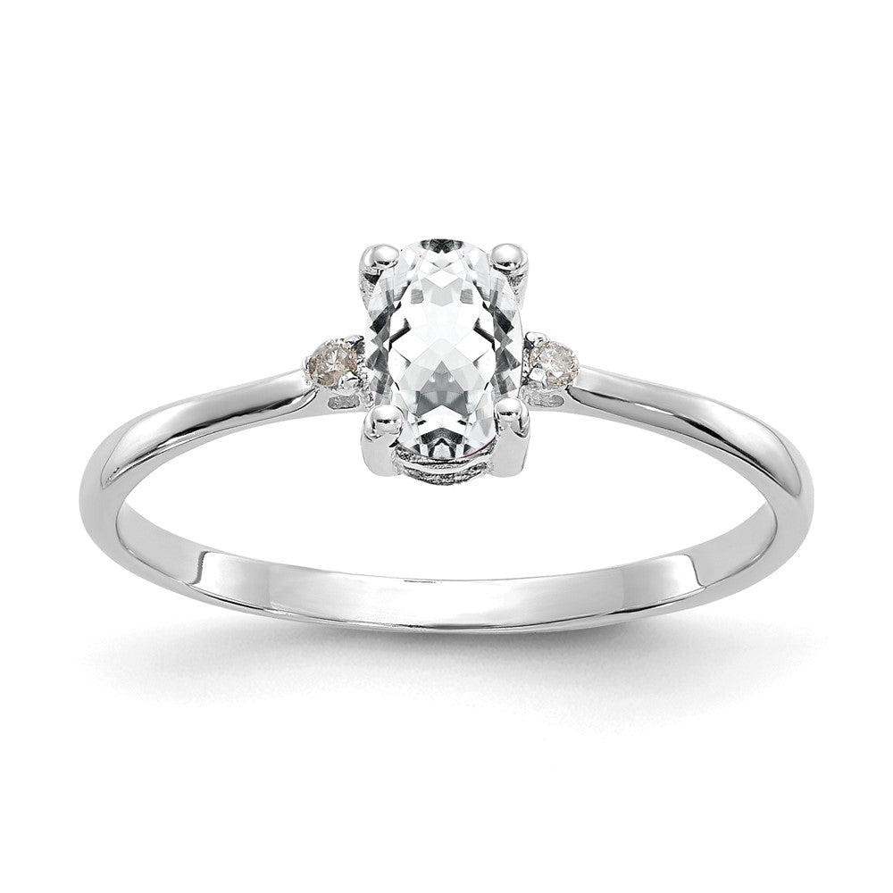 Polished Oval Genuine April/ Topaz and Diamond Birthstone Ring - WBC