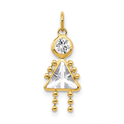 April Girl Clear Imitation Birthstone Charm - WBC