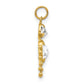 April Boy Clear Imitation Birthstone Charm - WBC