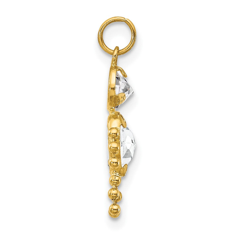 April Boy Clear Imitation Birthstone Charm - WBC