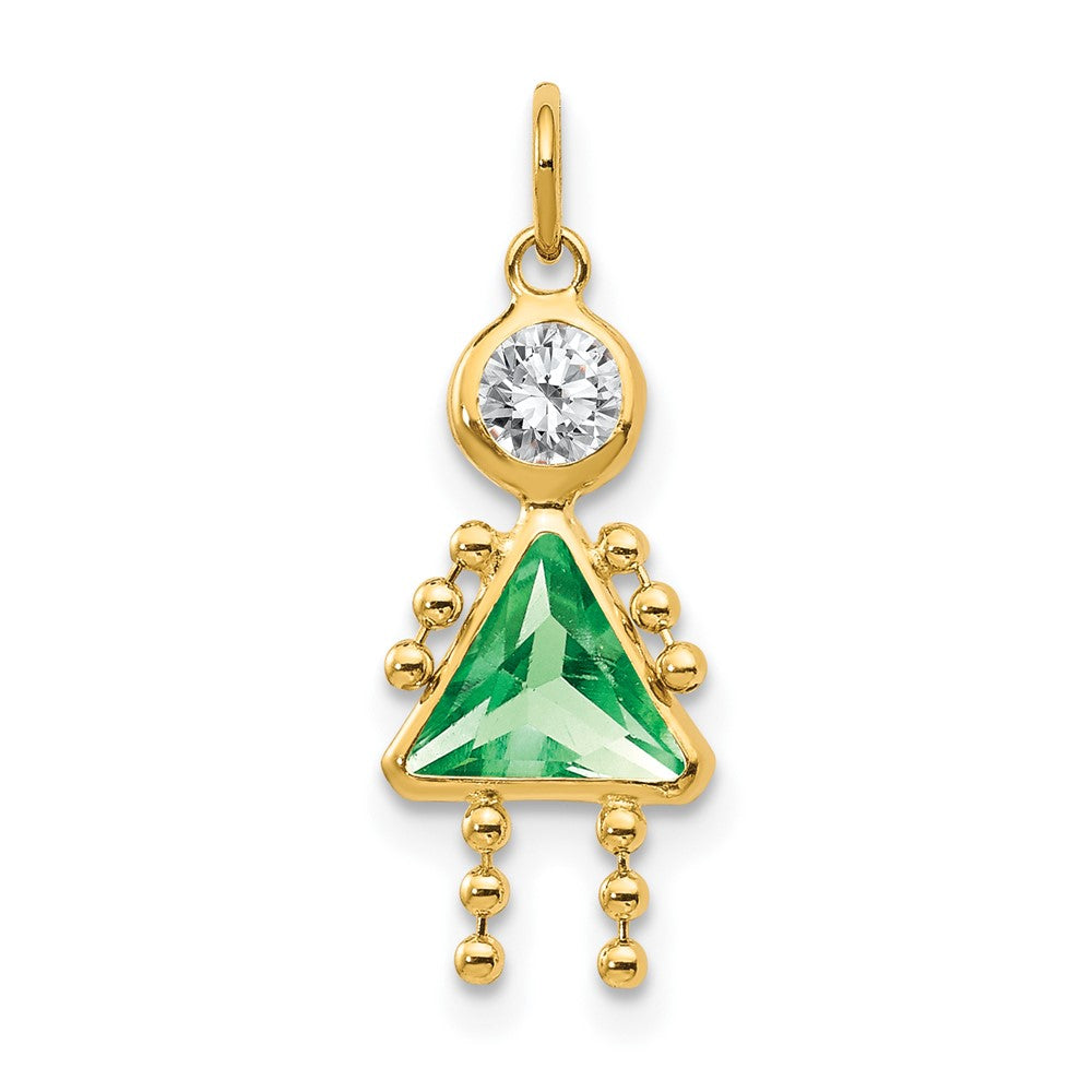 August Girl Light Green Imitation Birthstone Charm - WBC