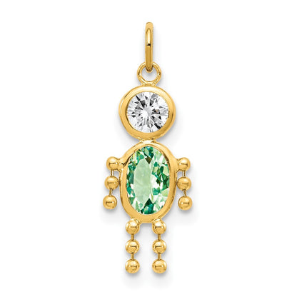 August Boy Light Green Imitation Birthstone Charm - WBC