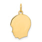 Plain Medium .013 Gauge Facing Right Engravable Boy Head Charm - WBC