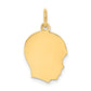 Plain Medium .018 Gauge Facing Right Engravable Boy Head Charm - WBC