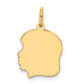 Plain Medium .018 Gauge Facing Right Engravable Girl Head Charm - WBC