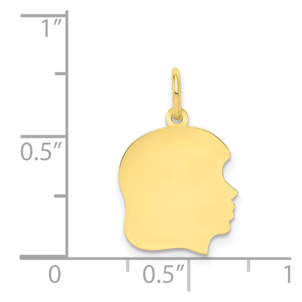 Plain Medium .013 Gauge Facing Right Engravable Girl Head Charm - WBC