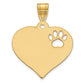 Blank Heart with Cut-out Paw Print Pendant - WBC