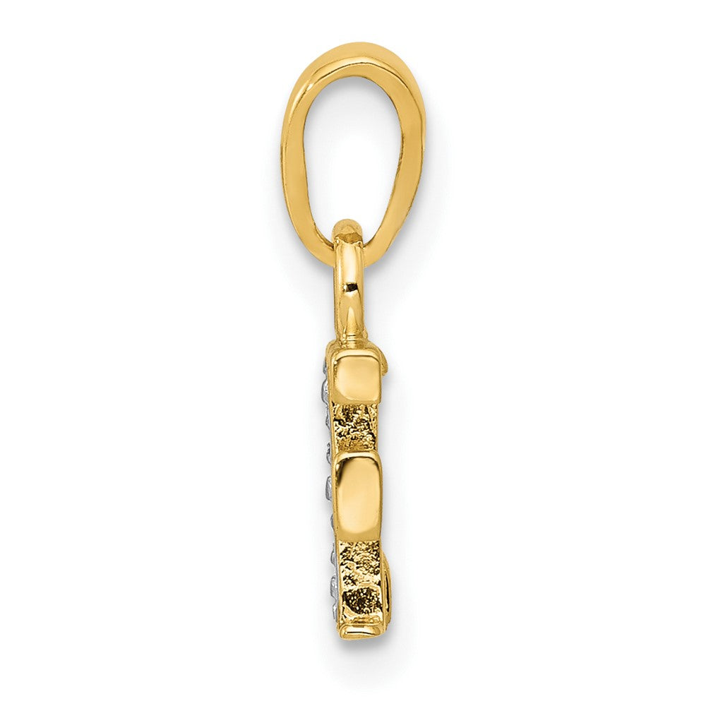 and Rhodium Diamond Initial F Charm - WBC