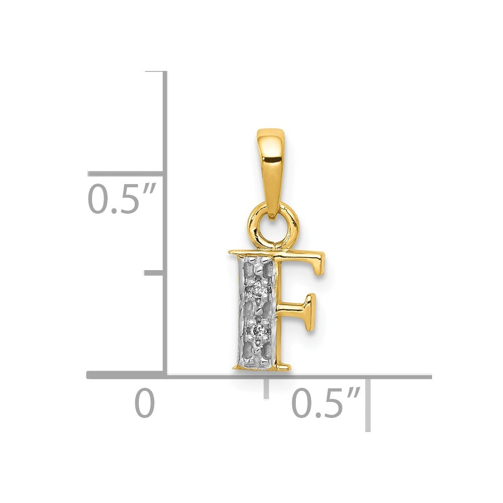 and Rhodium Diamond Initial F Charm - WBC
