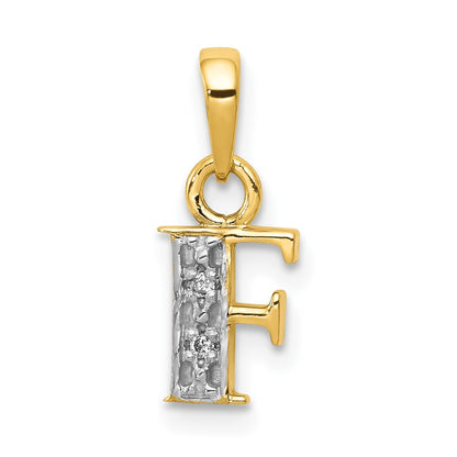 and Rhodium Diamond Initial F Charm - WBC