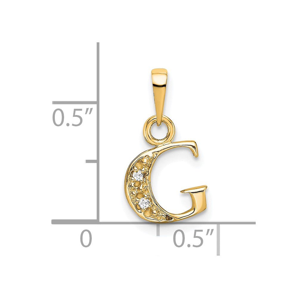 and Rhodium Diamond Initial G Charm - WBC