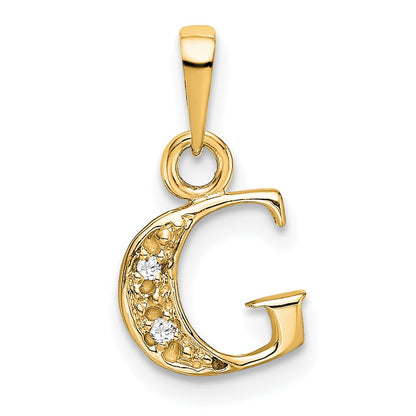 and Rhodium Diamond Initial G Charm - WBC