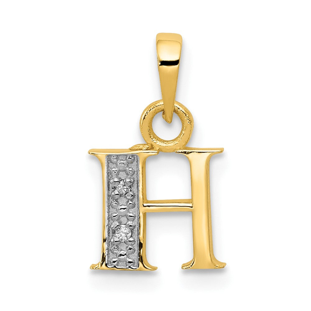 and Rhodium Diamond Initial H Charm - WBC
