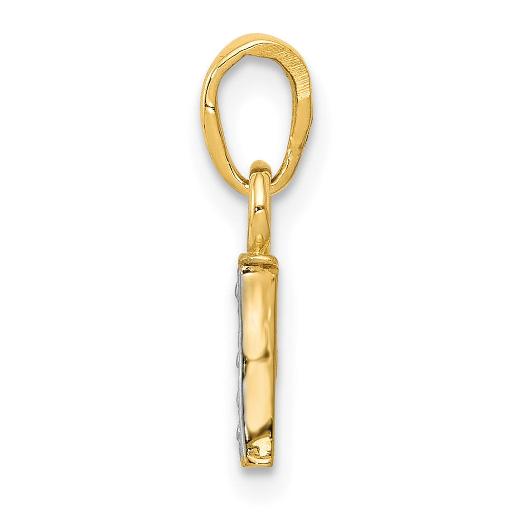 and Rhodium Diamond Initial I Charm - WBC