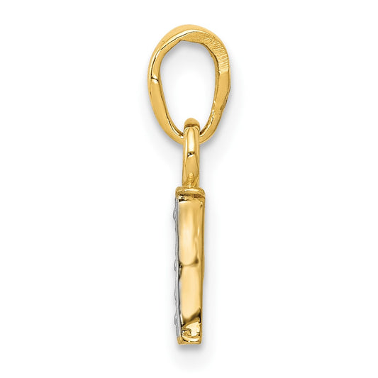 and Rhodium Diamond Initial I Charm - WBC