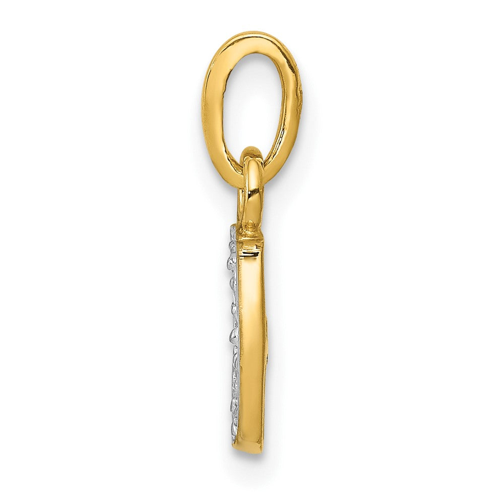 and Rhodium Diamond Initial J Charm - WBC