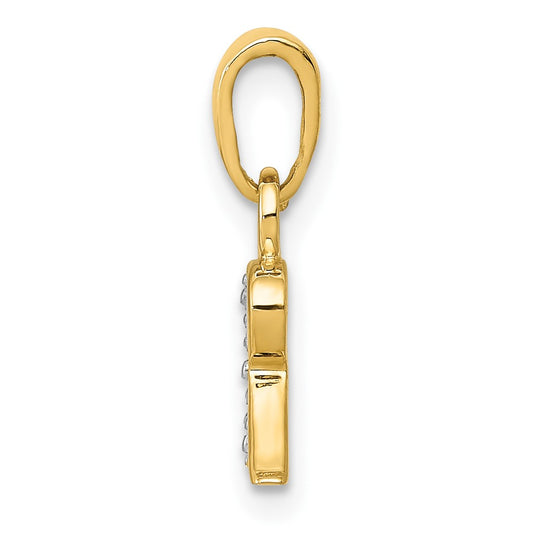 and Rhodium Diamond Initial R Charm - WBC