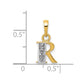 and Rhodium Diamond Initial R Charm - WBC