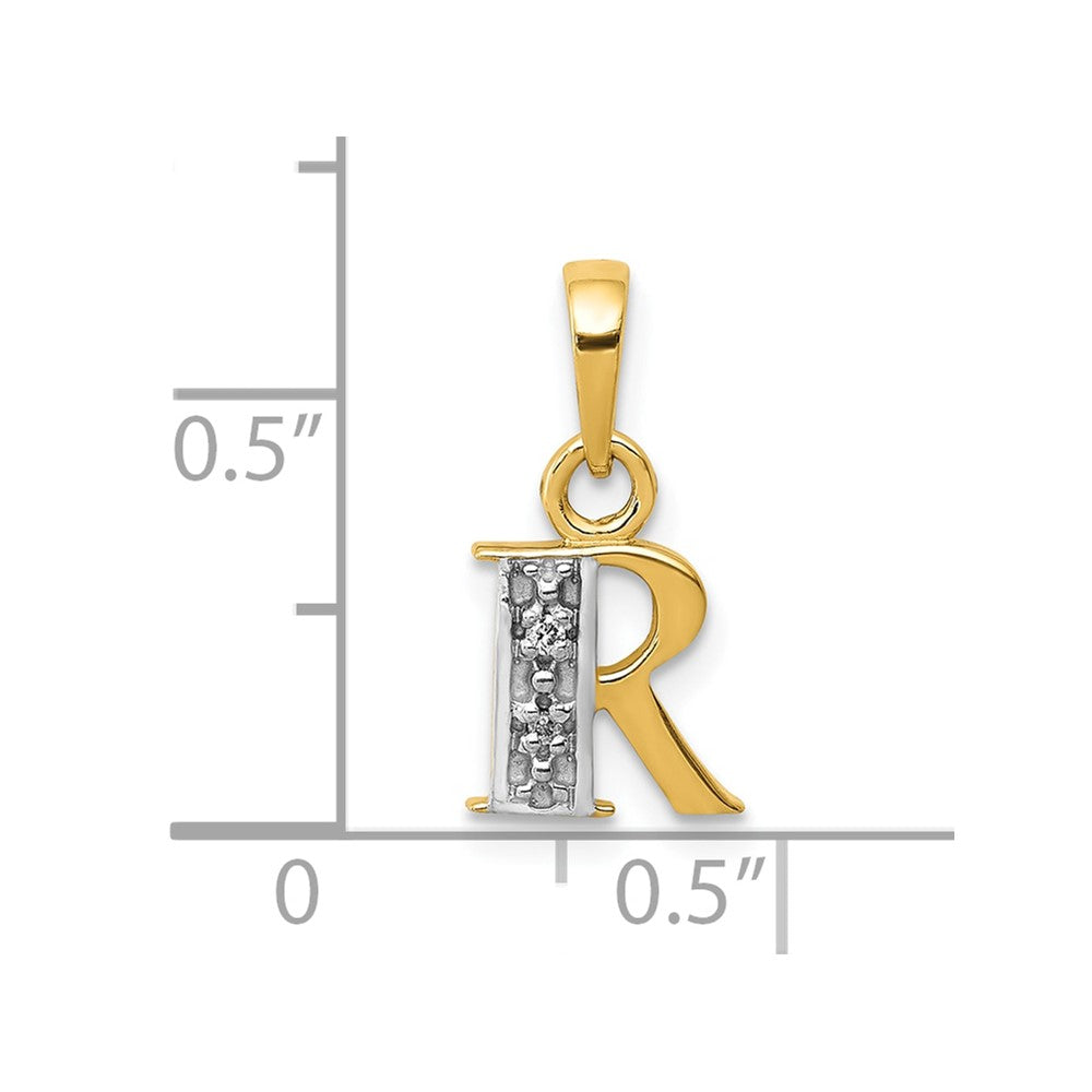and Rhodium Diamond Initial R Charm - WBC
