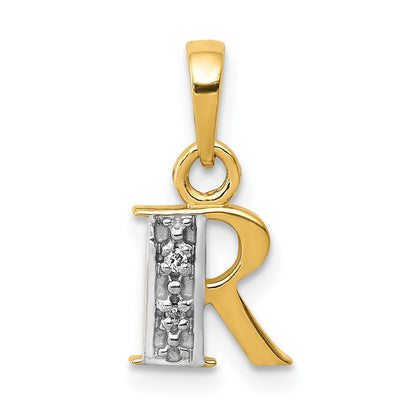 and Rhodium Diamond Initial R Charm - WBC