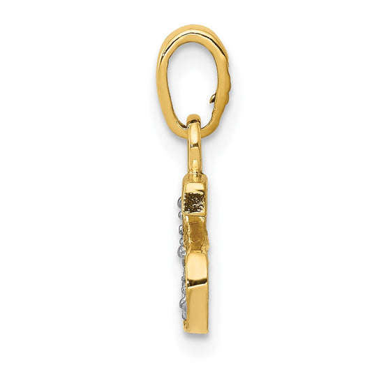 and Rhodium Diamond Initial S Charm - WBC