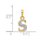 and Rhodium Diamond Initial S Charm - WBC