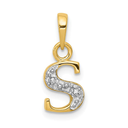 and Rhodium Diamond Initial S Charm - WBC
