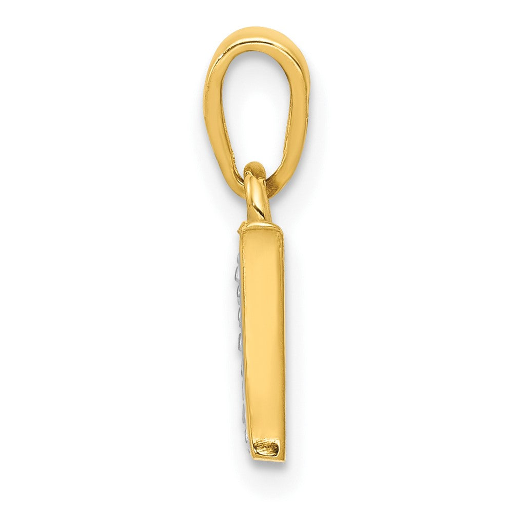 and Rhodium Diamond Initial W Charm - WBC