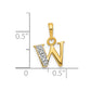 and Rhodium Diamond Initial W Charm - WBC
