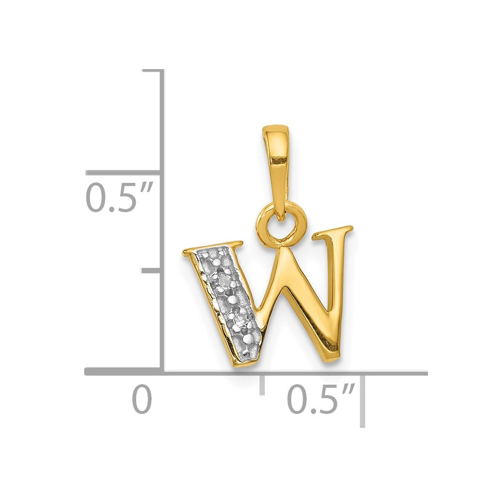 and Rhodium Diamond Initial W Charm - WBC