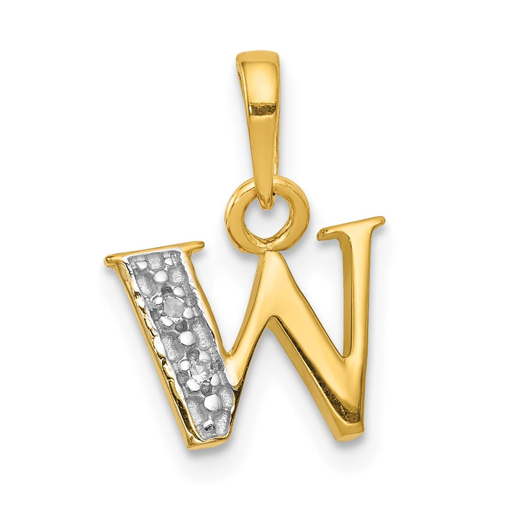and Rhodium Diamond Initial W Charm - WBC
