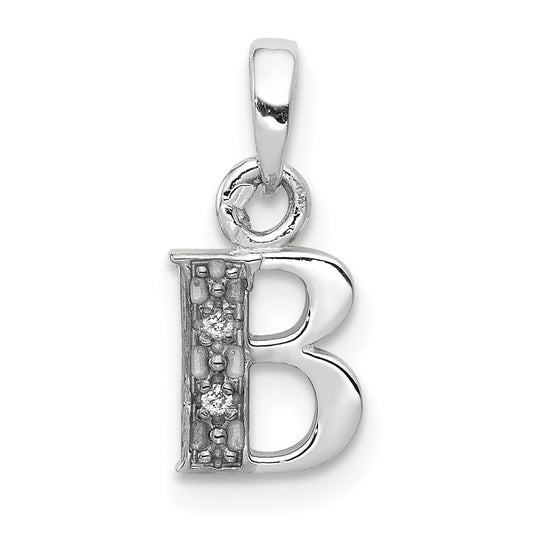 Diamond Initial B Pendant - WBC