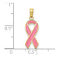 Pink Enameled Awareness Ribbon Pendant - WBC