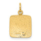 Satin Diamond-cut Square Angel Charm - WBC