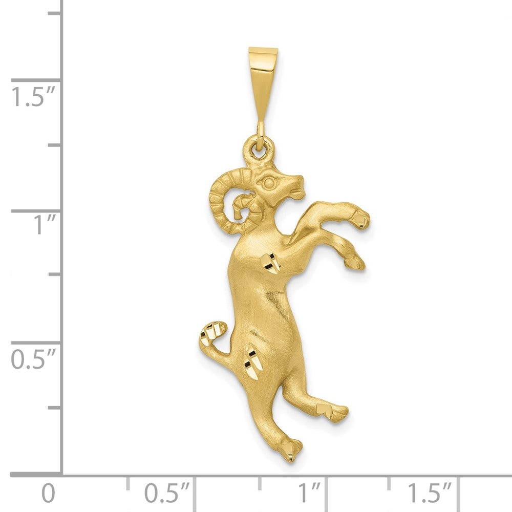 Large Satin Diamond-cut Aries Zodiac Charm - WBC