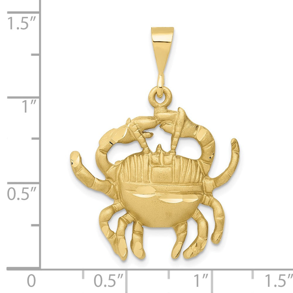 Large Satin Diamond-cut Cancer Zodiac Charm - WBC