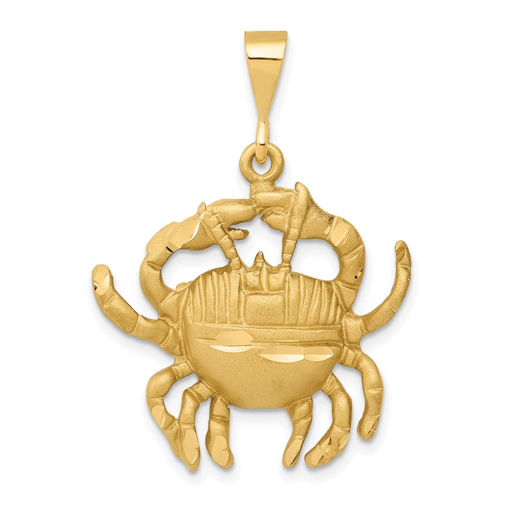Large Satin Diamond-cut Cancer Zodiac Charm - WBC