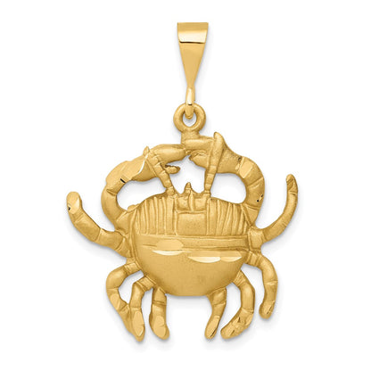 Large Satin Diamond-cut Cancer Zodiac Charm - WBC