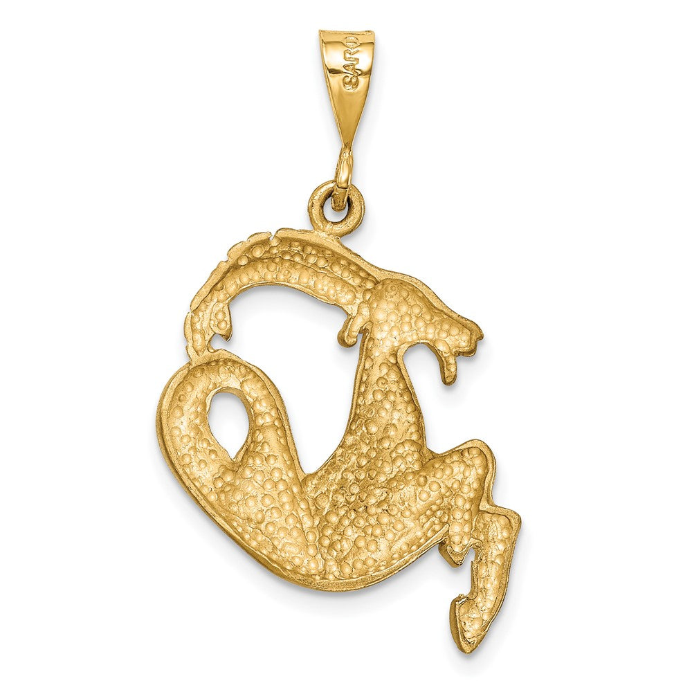Large Satin Diamond-cut Capricorn Zodiac Charm - WBC