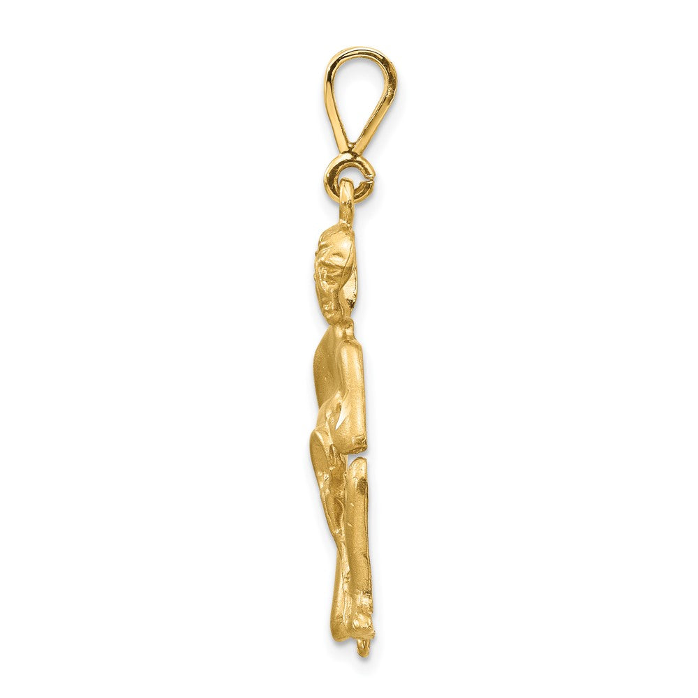 Large Satin Diamond-cut Aquarius Zodiac Charm - WBC