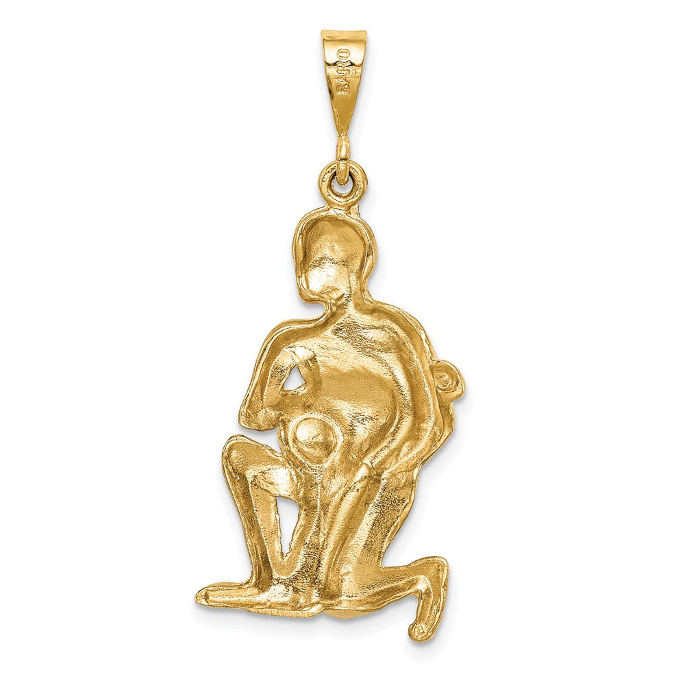 Large Satin Diamond-cut Aquarius Zodiac Charm - WBC