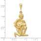 Large Satin Diamond-cut Aquarius Zodiac Charm - WBC