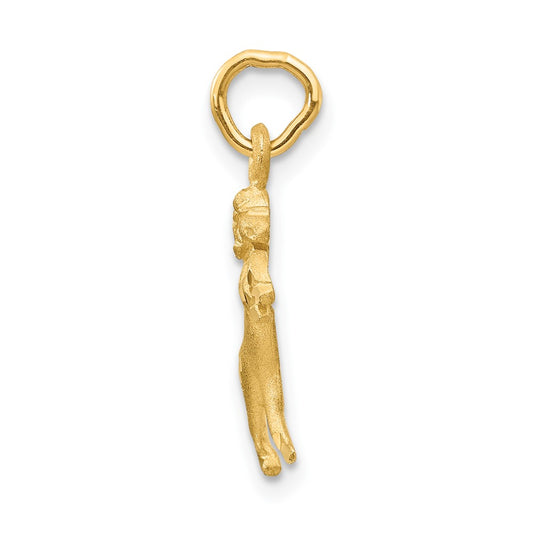Small Satin Diamond-cut Aries Zodiac Charm - WBC