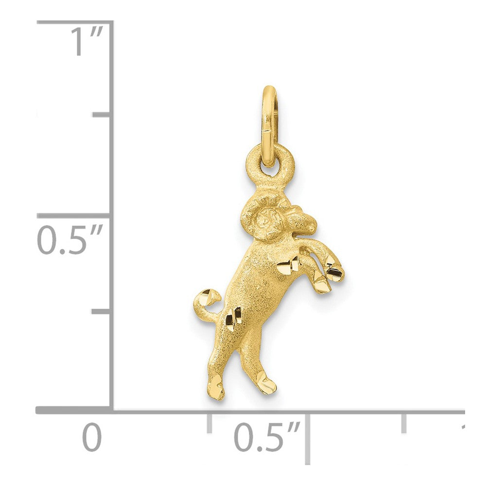 Small Satin Diamond-cut Aries Zodiac Charm - WBC