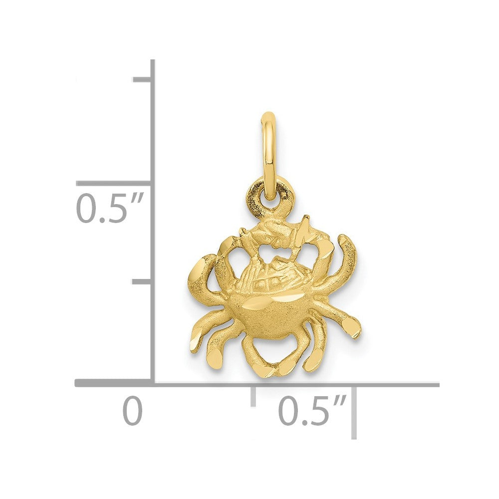 Small Satin Diamond-cut Cancer Zodiac Charm - WBC
