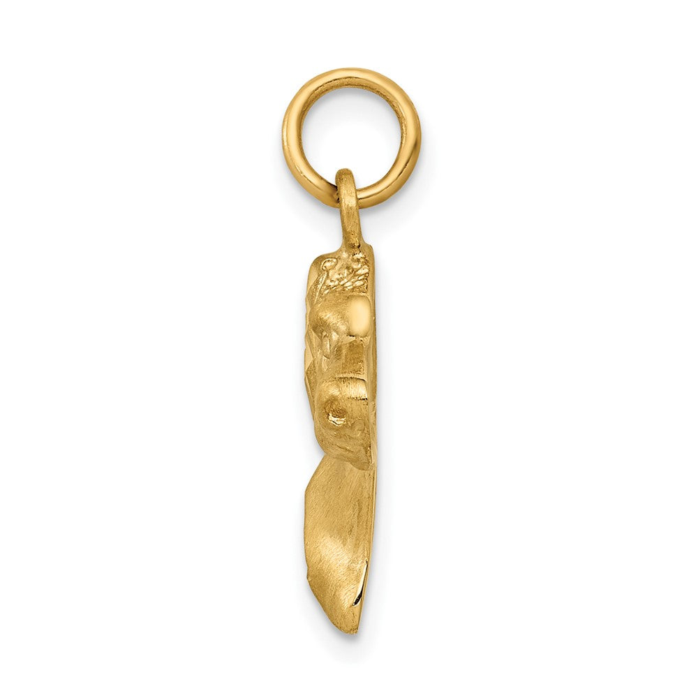 Satin Diamond-cut Dog Head Charm - WBC