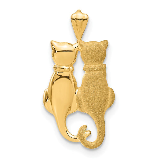 Satin and Polished Cats Pendant - WBC