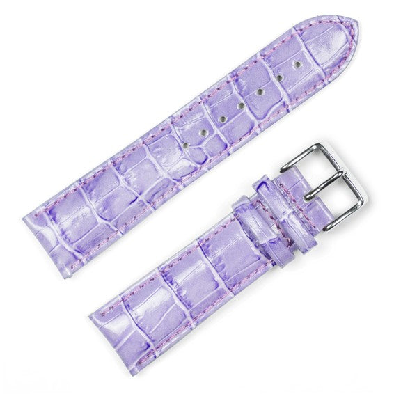 Crocodile Grain Chrono Lavender 18mm Gold-tone Buckle Watch Band