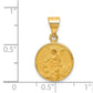Polished and Satin Solid Guardian Angel Medal Pendant - WBC